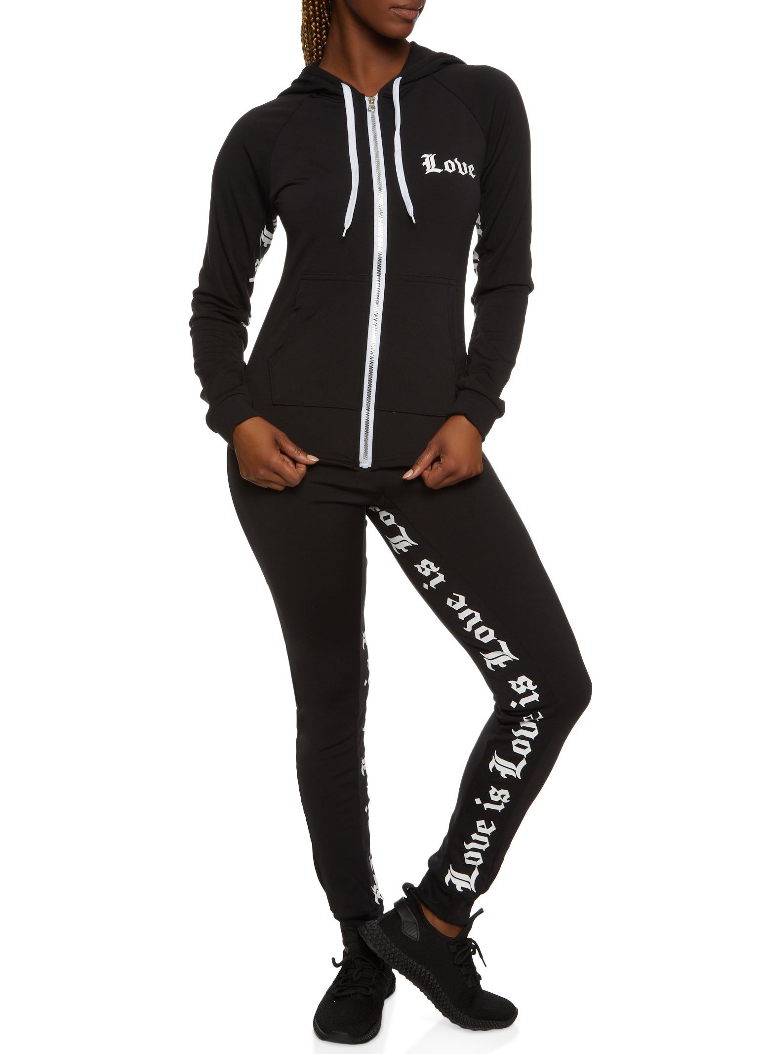 Love Graphic Zip Front Hoodie sold by Rainbow product image thumbnail 2