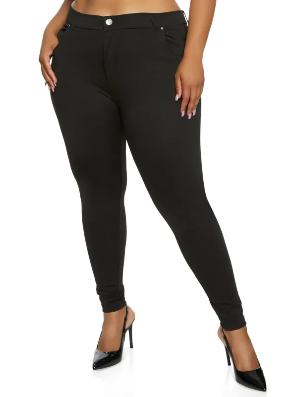Plus Size Solid Ponte Dress Pants sold by Rainbow