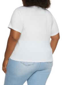 Plus Size Rhinestone Blessed Graphic Tee sold by Rainbow