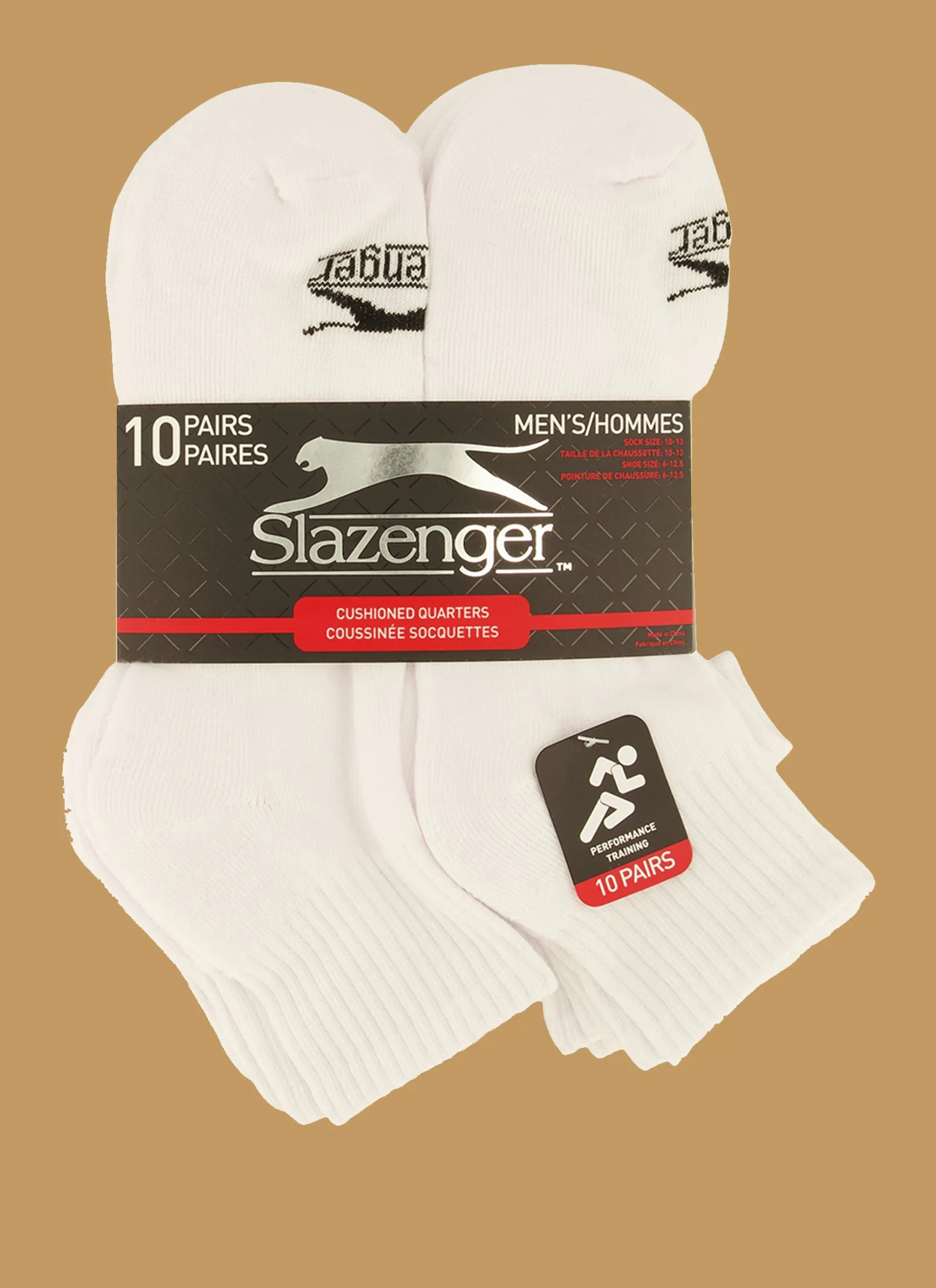 Mens Cushioned Quarter Socks 10 Pack sold by Rainbow product image thumbnail 3