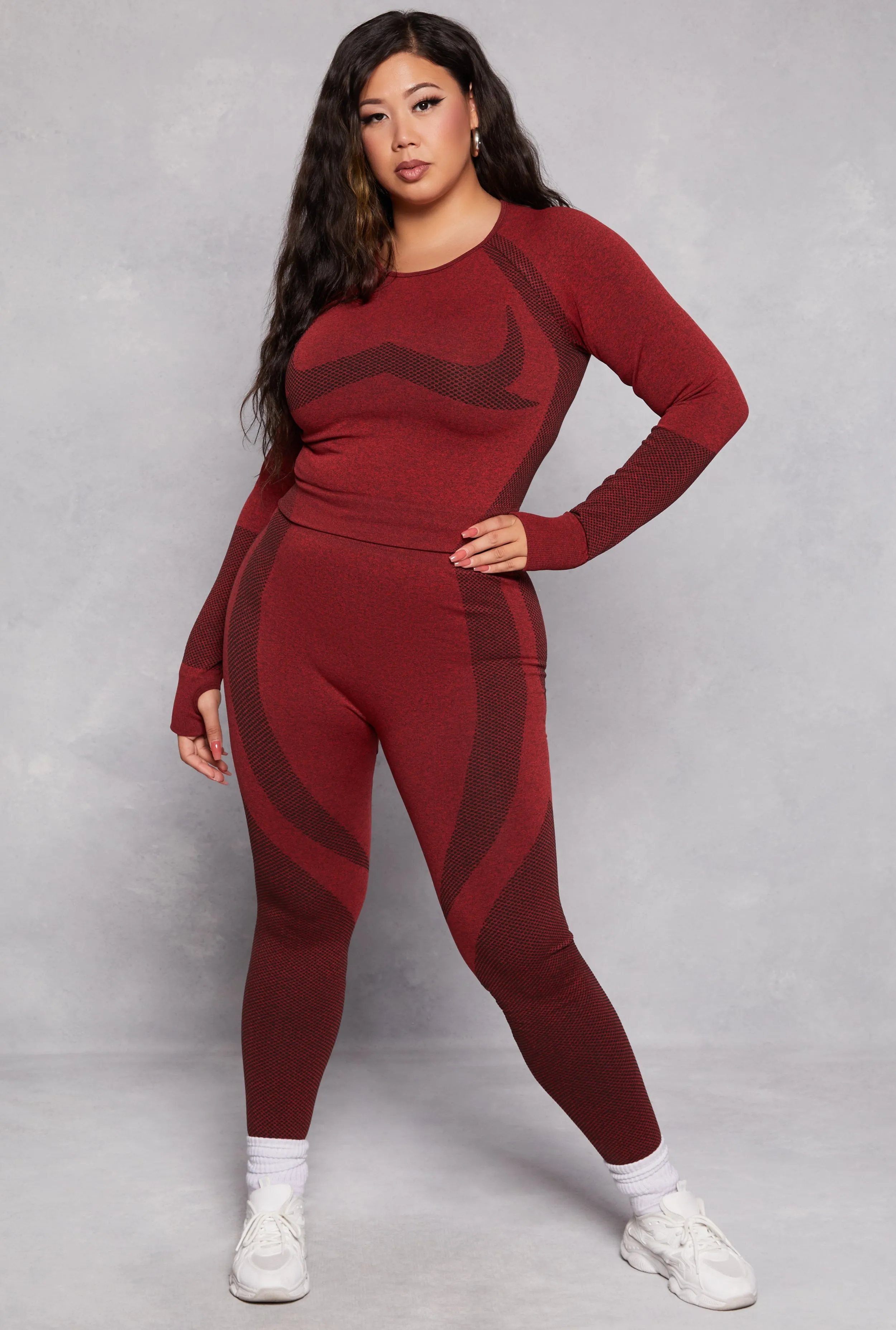 Plus Size Seamless Color Block Active Leggings sold by Rainbow