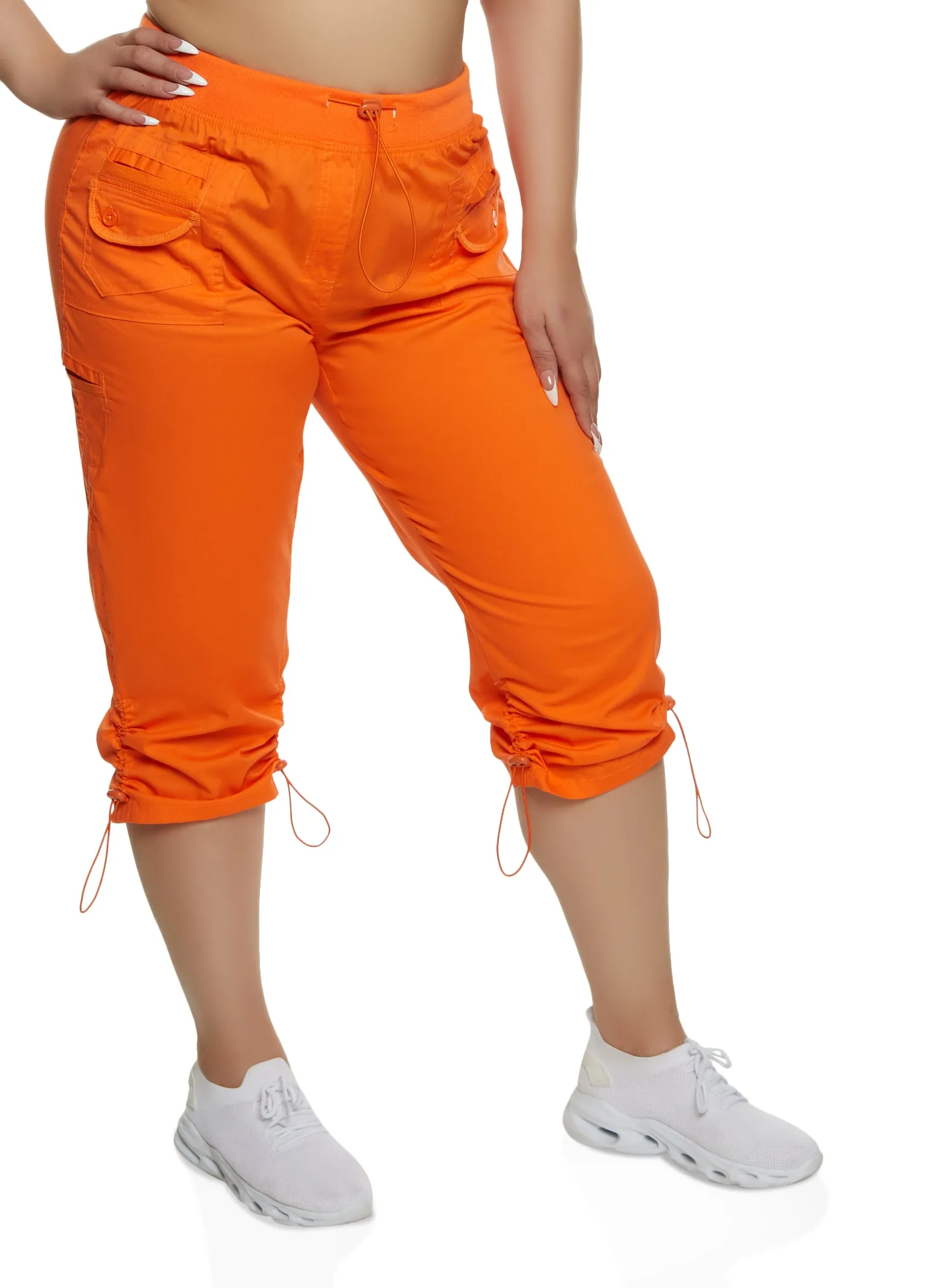 Plus Size Poplin Toggle Drawstring Hem Capris sold by Rainbow product image thumbnail 2