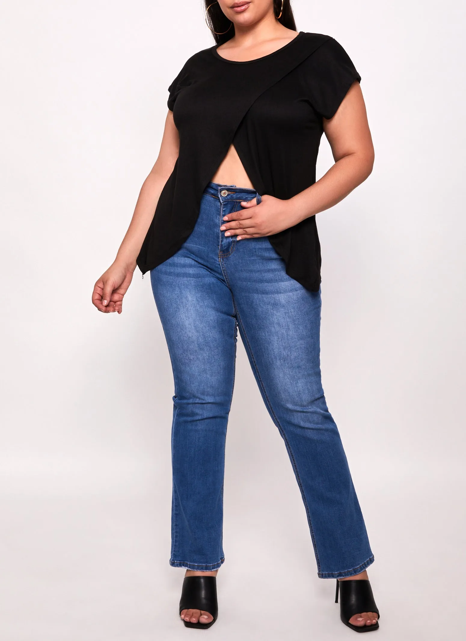 Plus Size Short Sleeve Tulip Hem Top sold by Rainbow product image thumbnail 2