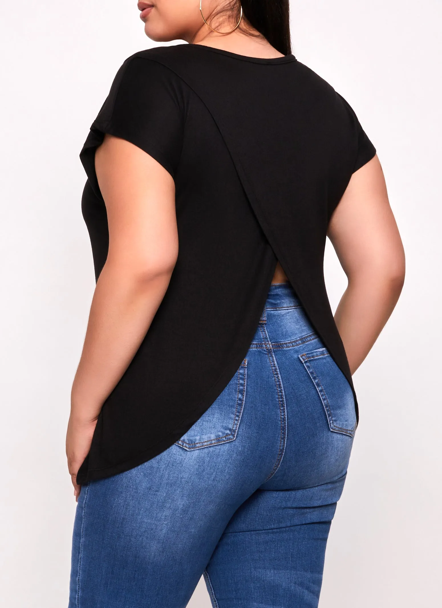 Plus Size Short Sleeve Tulip Hem Top sold by Rainbow product image thumbnail 3
