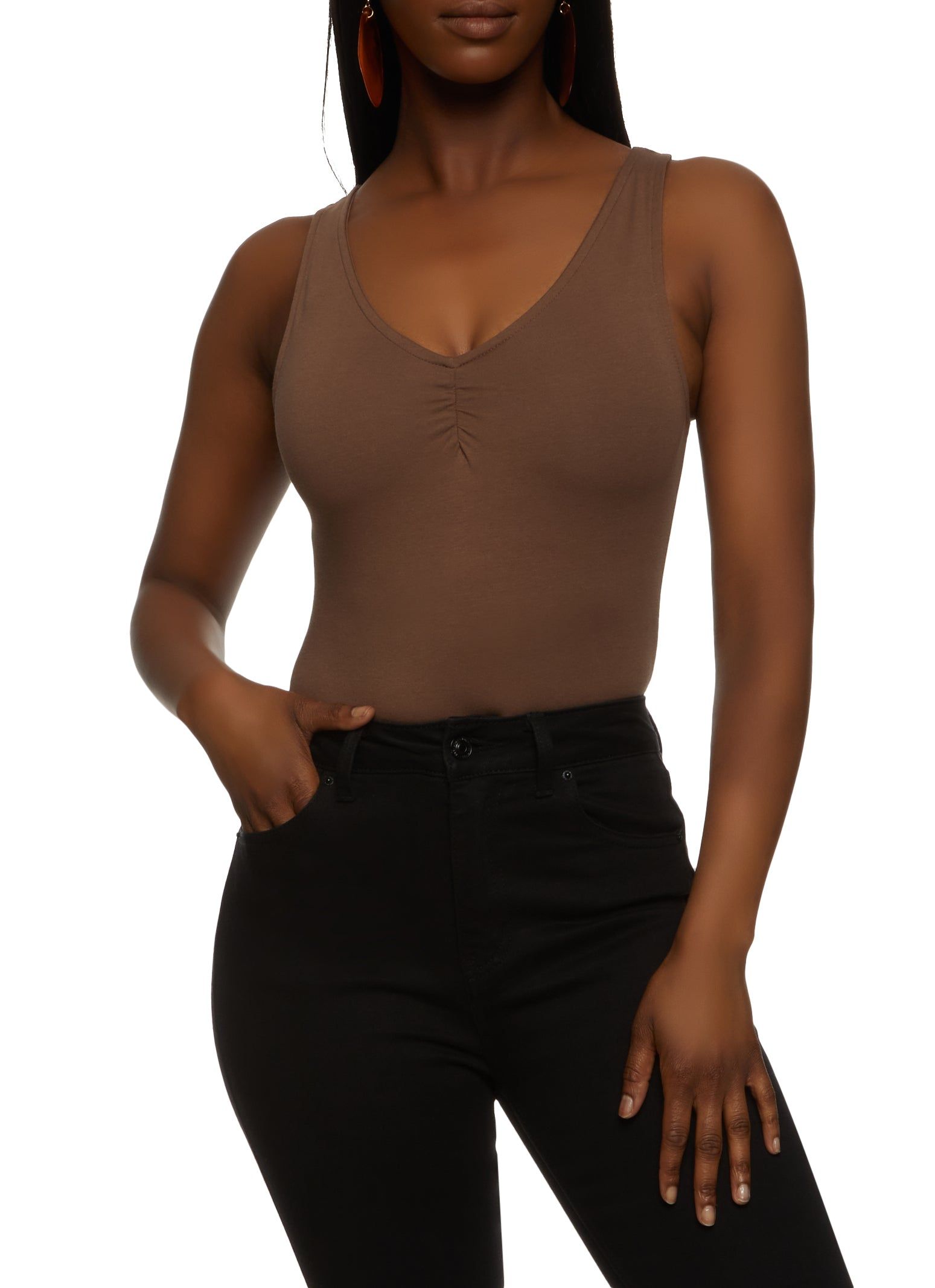 V Neck Ruched Detail Bodysuit sold by Rainbow product image thumbnail 2