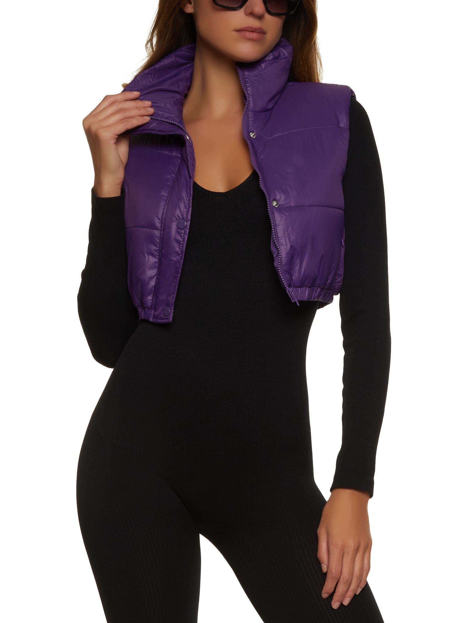 Cropped Puffer Vest sold by Rainbow