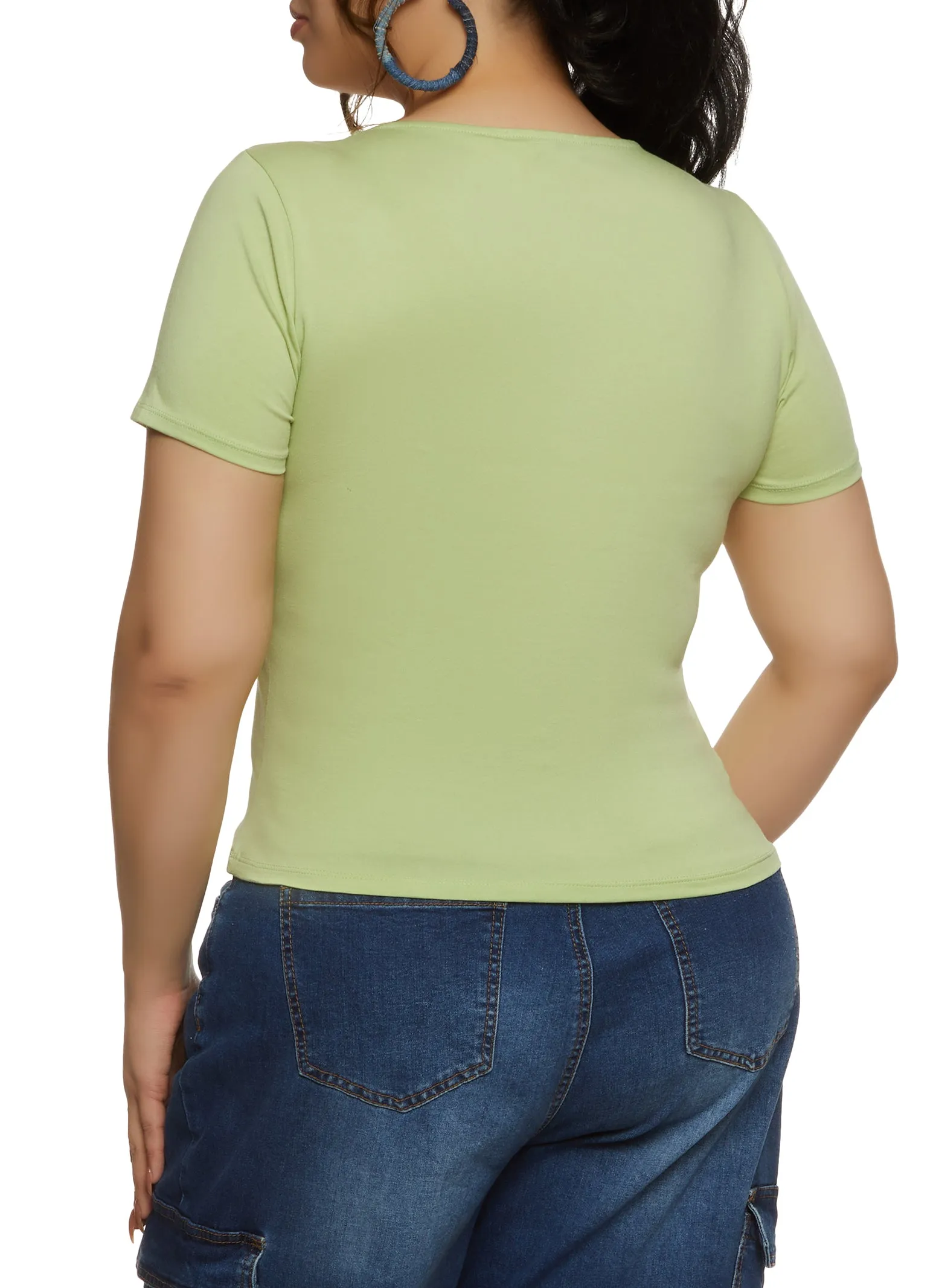 Plus Size Basic Square Neck Tee sold by Rainbow product image thumbnail 2