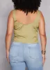 Plus Size Cargo Pocket Zip Front Cropped Tank Top sold by Rainbow