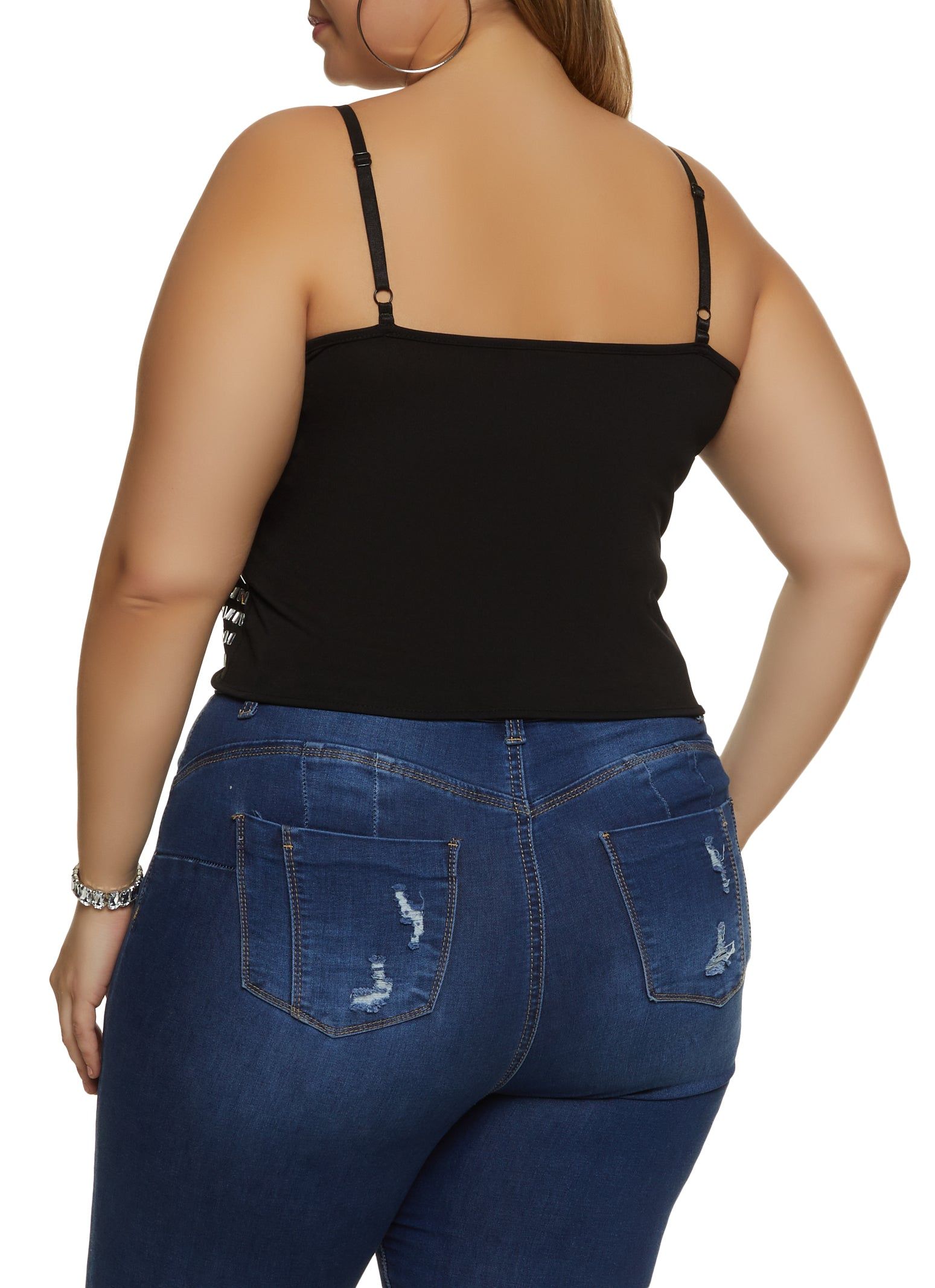 Plus Size Rhinestone Studded Cami Top sold by Rainbow product image thumbnail 2