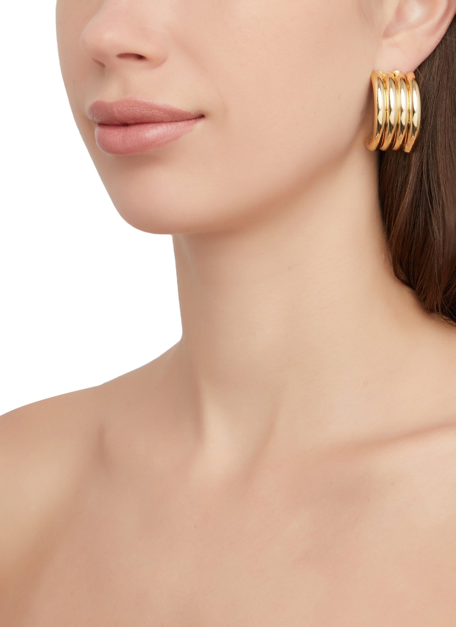 Chunky Half Hoop Earrings sold by Rainbow