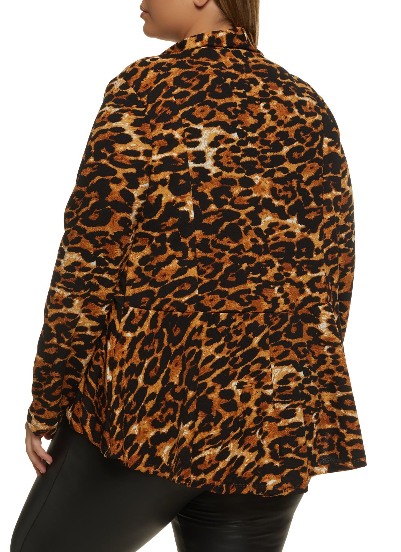 Plus Size Leopard Open Front Cardigan sold by Rainbow product image thumbnail 2