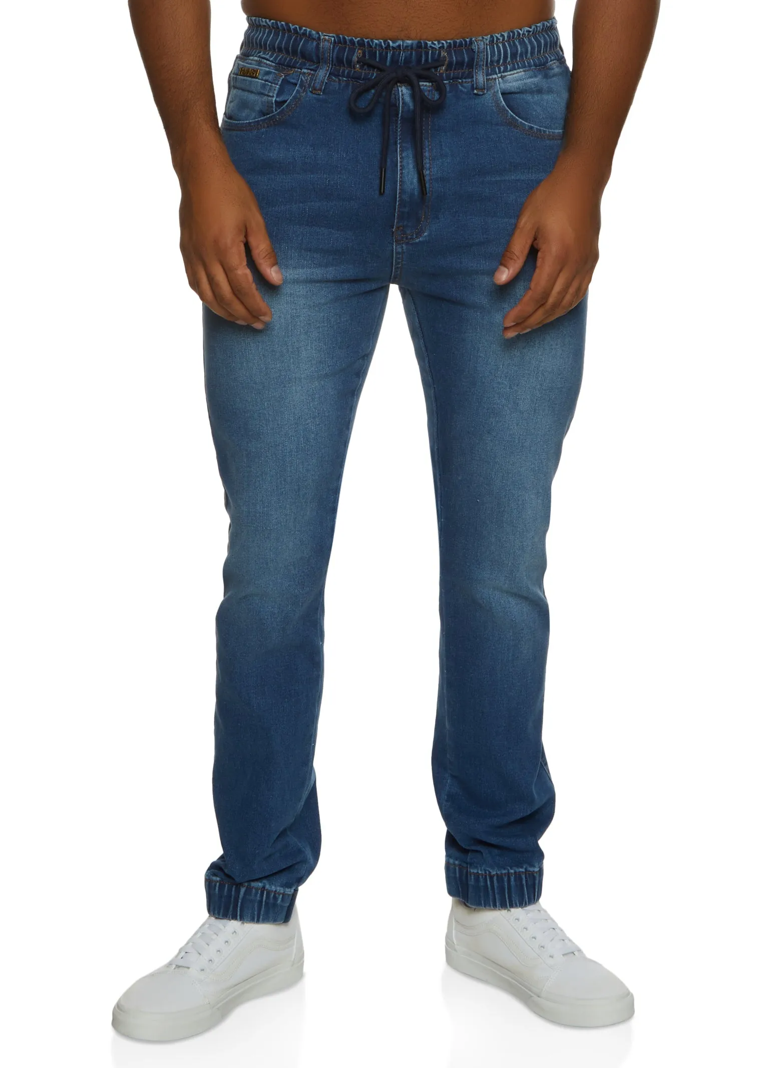 Mens Drawstring Whiskered Denim Joggers sold by Rainbow
