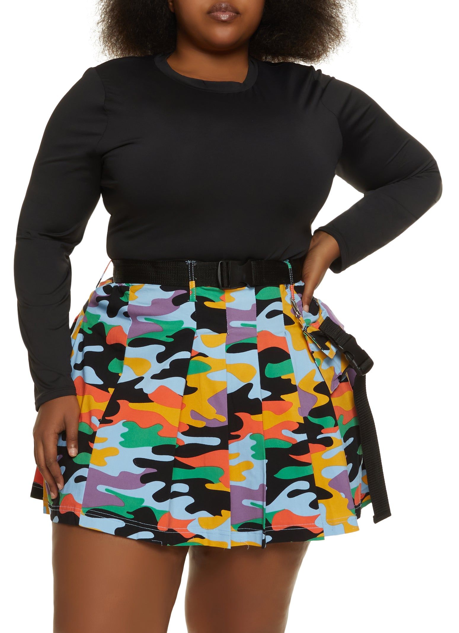 Plus Size Solid Long Sleeve Bodysuit sold by Rainbow product image thumbnail 2