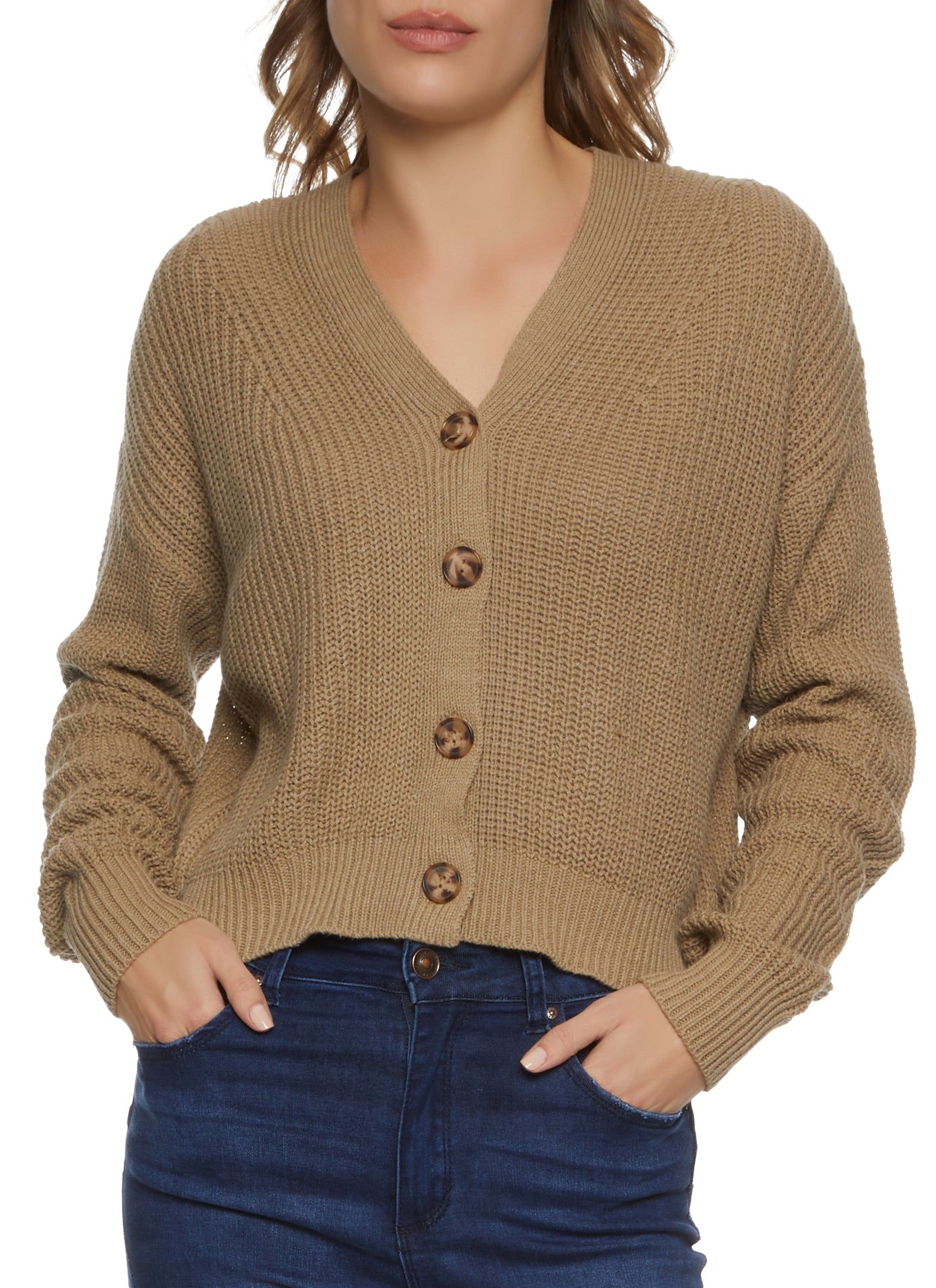 V Neck Knit Cardigan sold by Rainbow