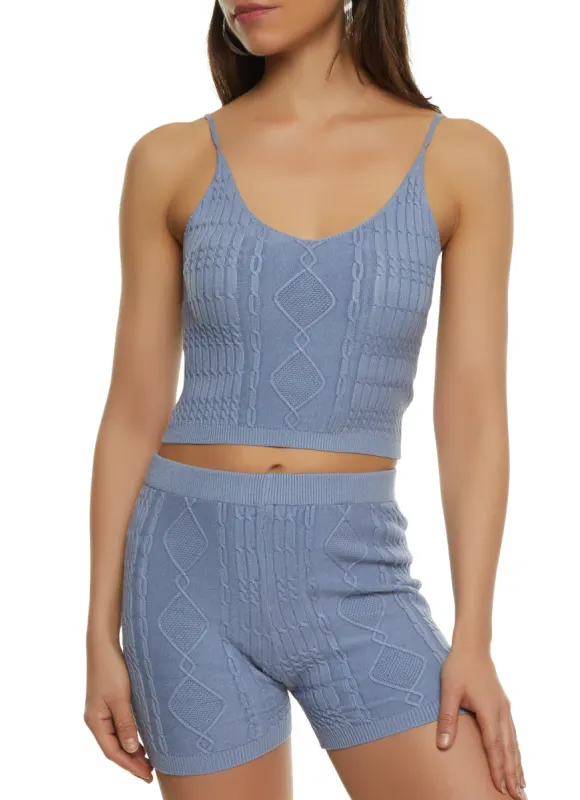 Cable Knit Cropped Cami sold by Rainbow