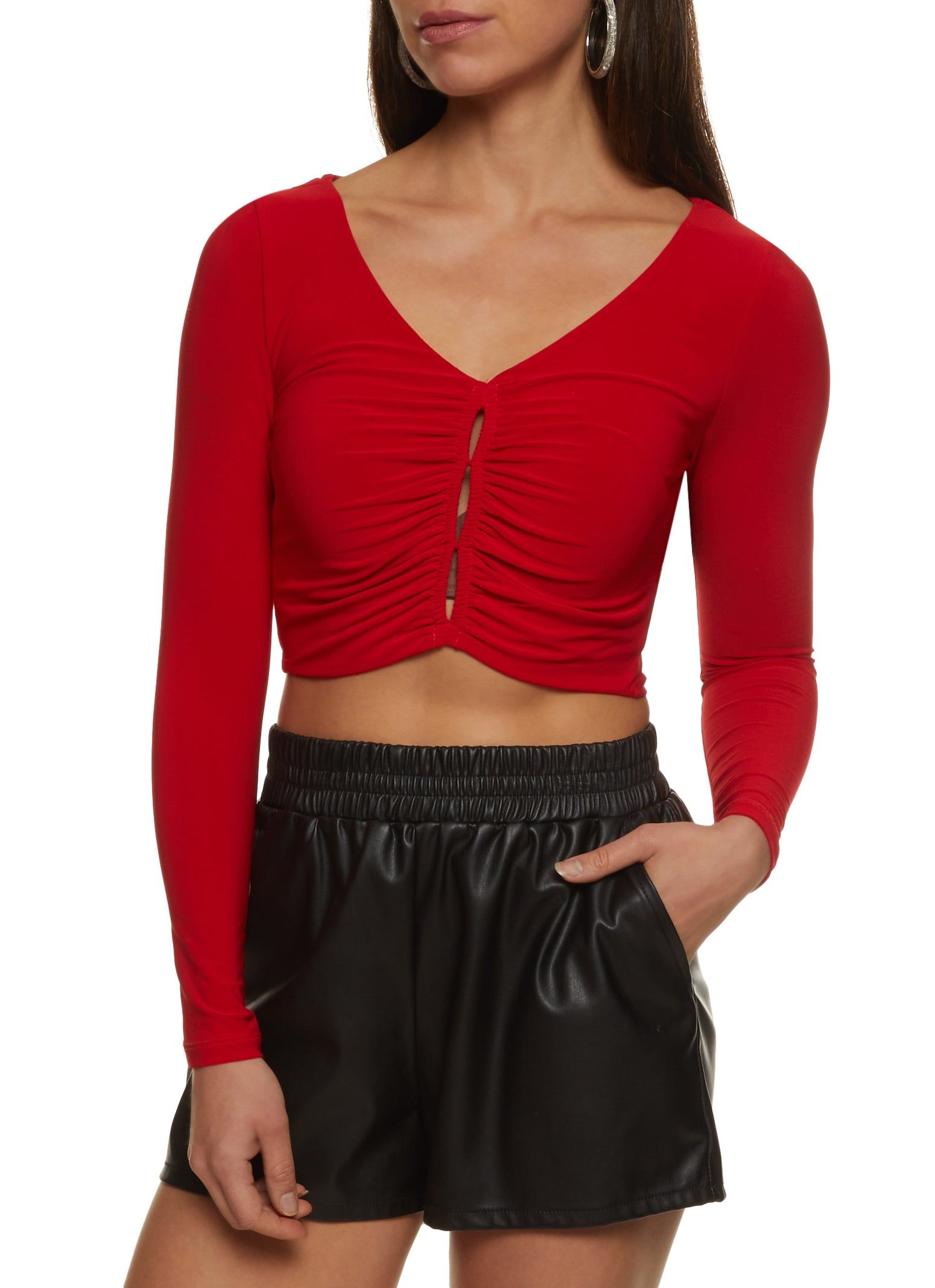 Ruched Keyhole Detail Crop Top sold by Rainbow