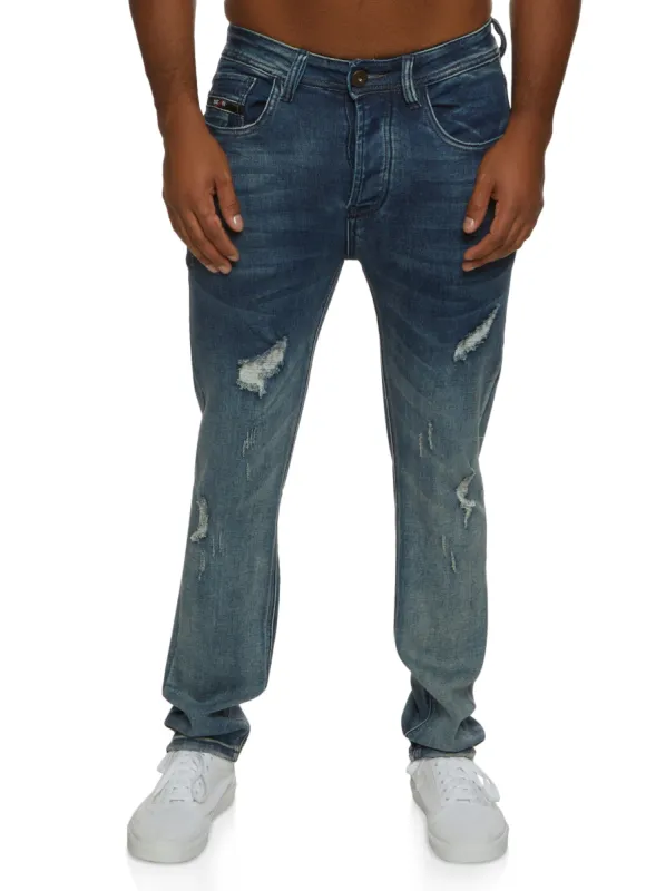 Mens Distressed Skinny Jeans sold by Rainbow