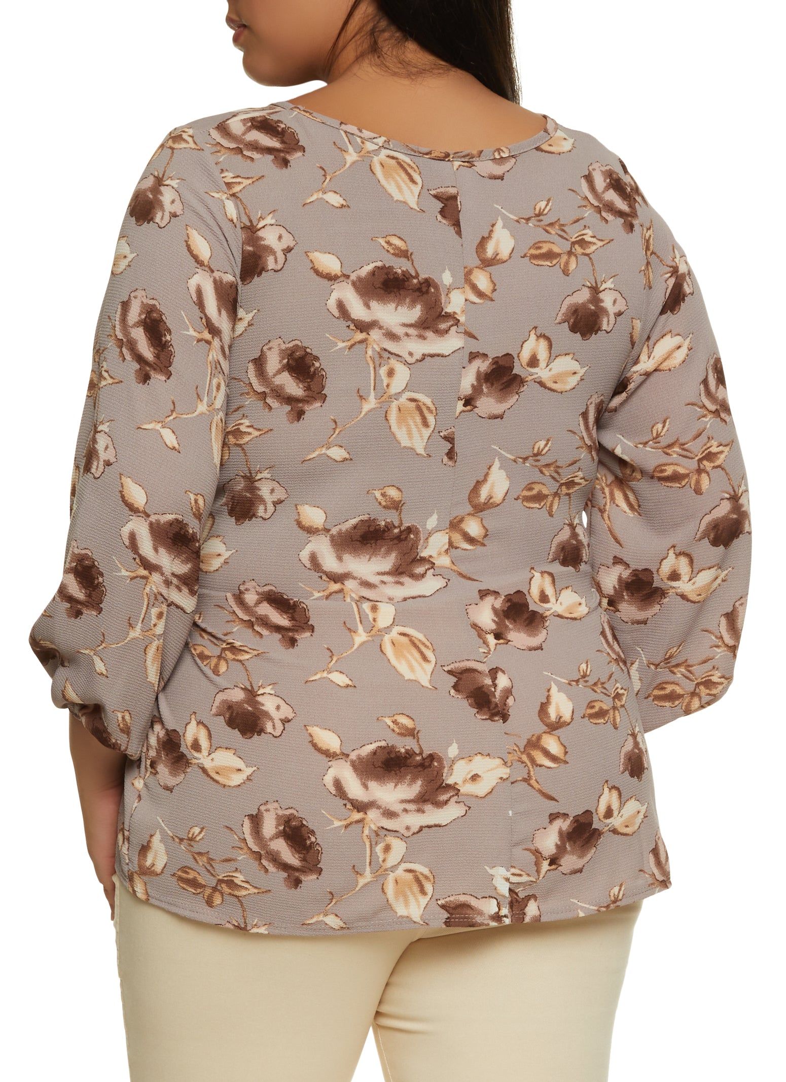 Plus Size Floral Tie Front Blouse sold by Rainbow product image thumbnail 2