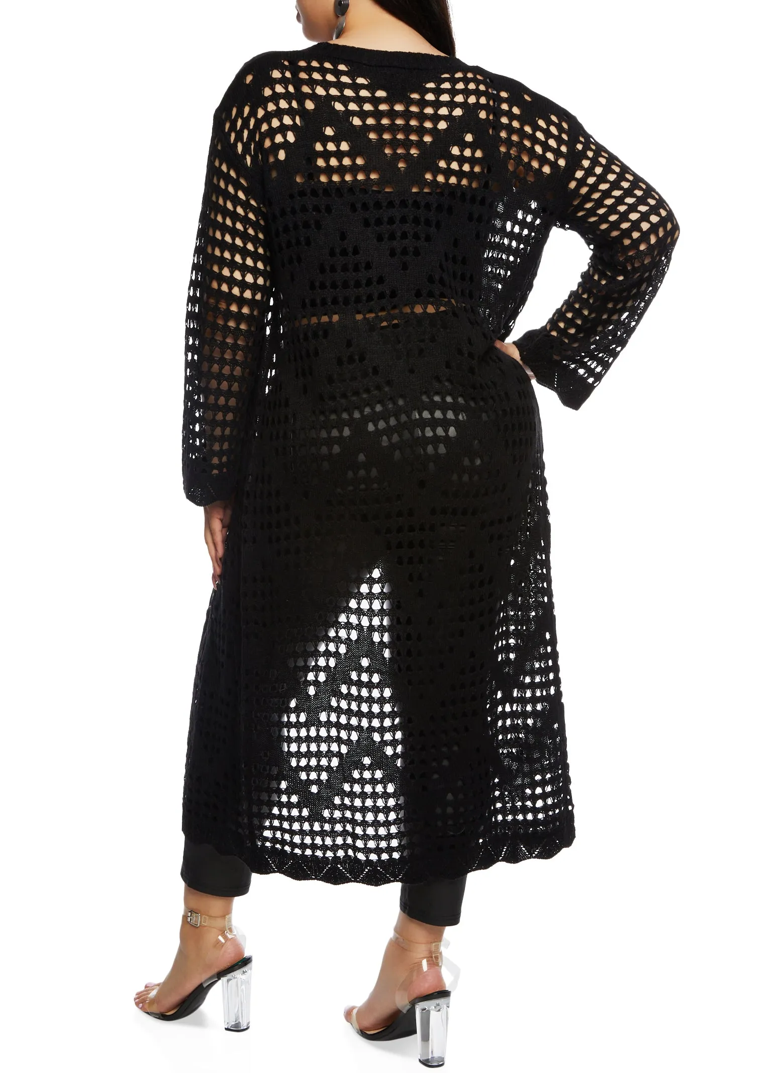 Plus Size Pointelle Open Front Duster sold by Rainbow product image thumbnail 3