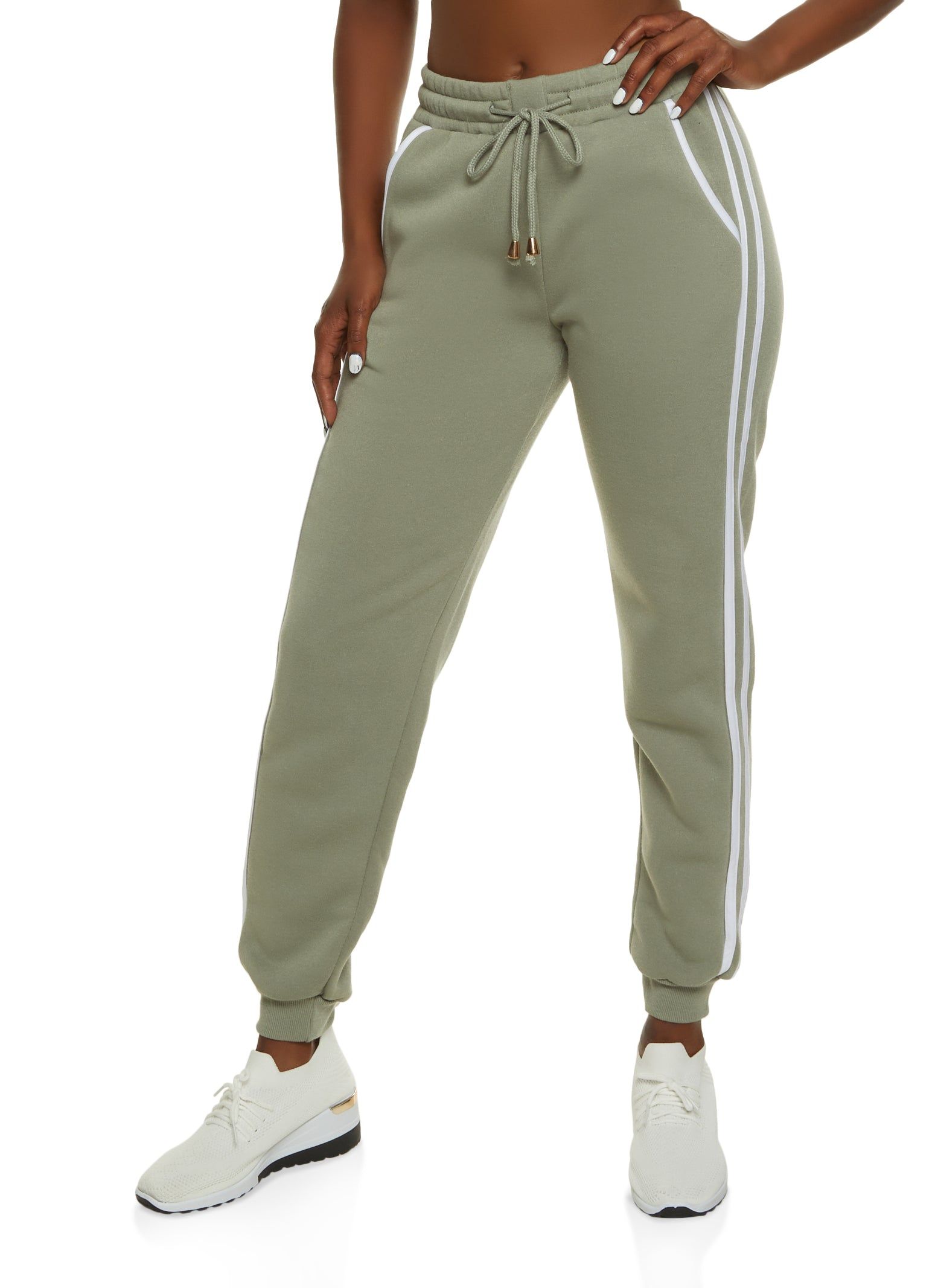 Side Striped Fleece Joggers sold by Rainbow