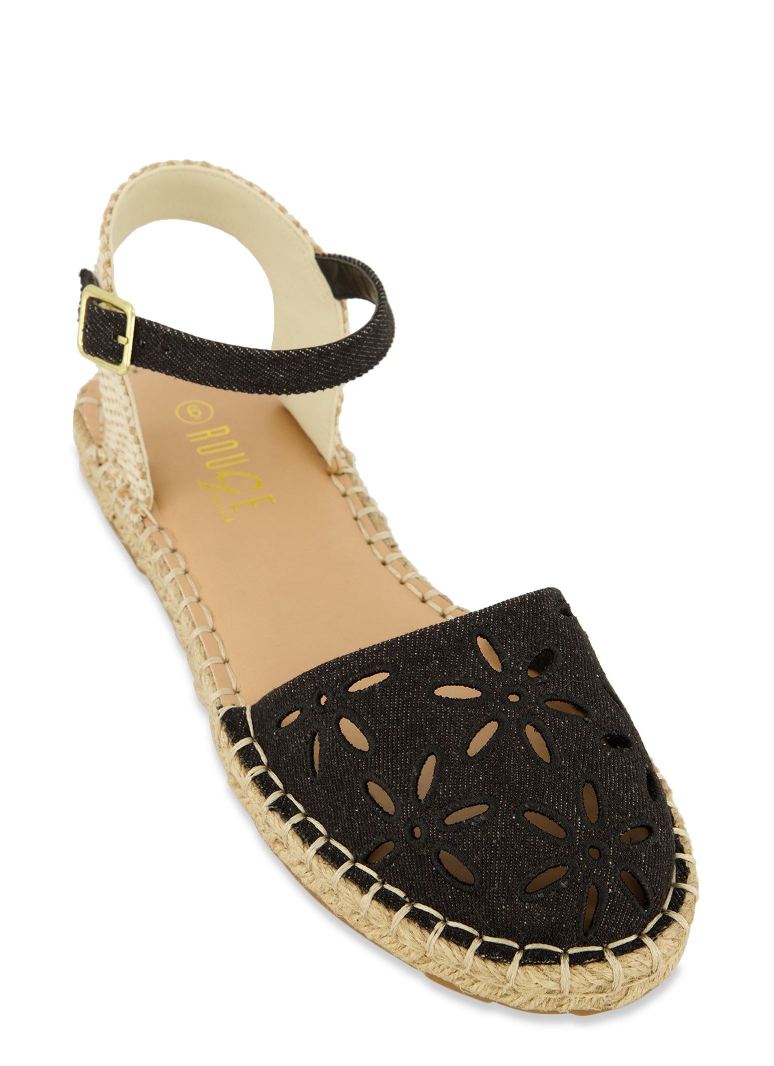 Flower Cut Out Espadrille Sandals sold by Rainbow