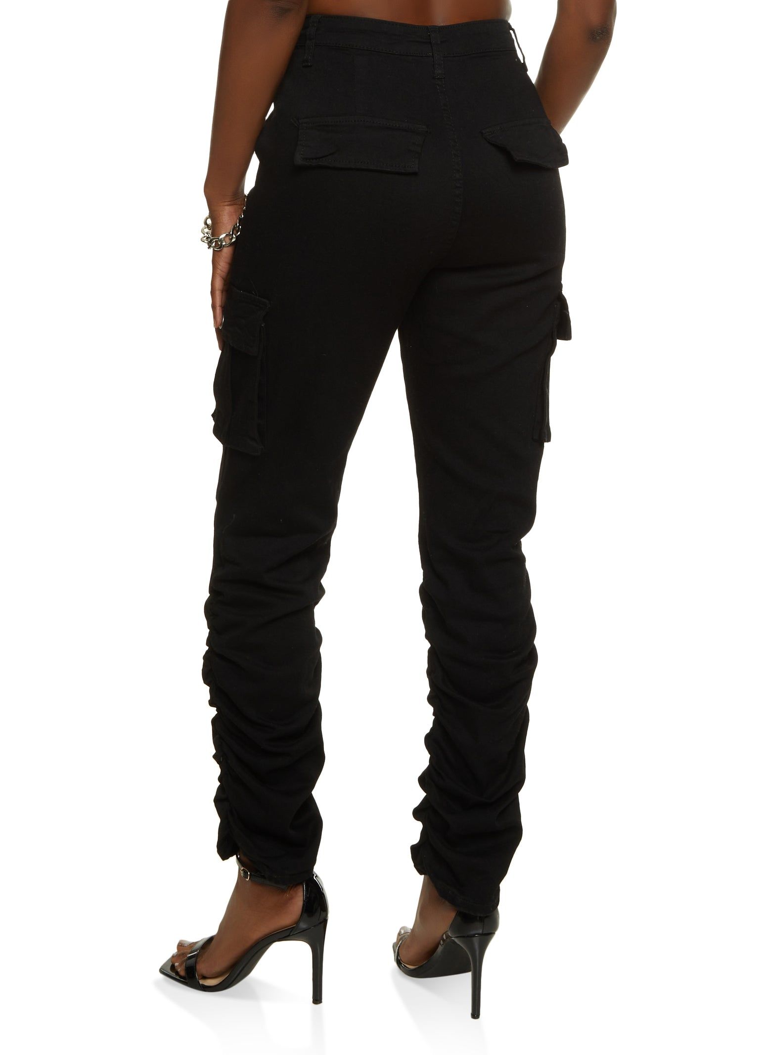 Cargo Pocket Ruched Skinny Jeans sold by Rainbow product image thumbnail 3