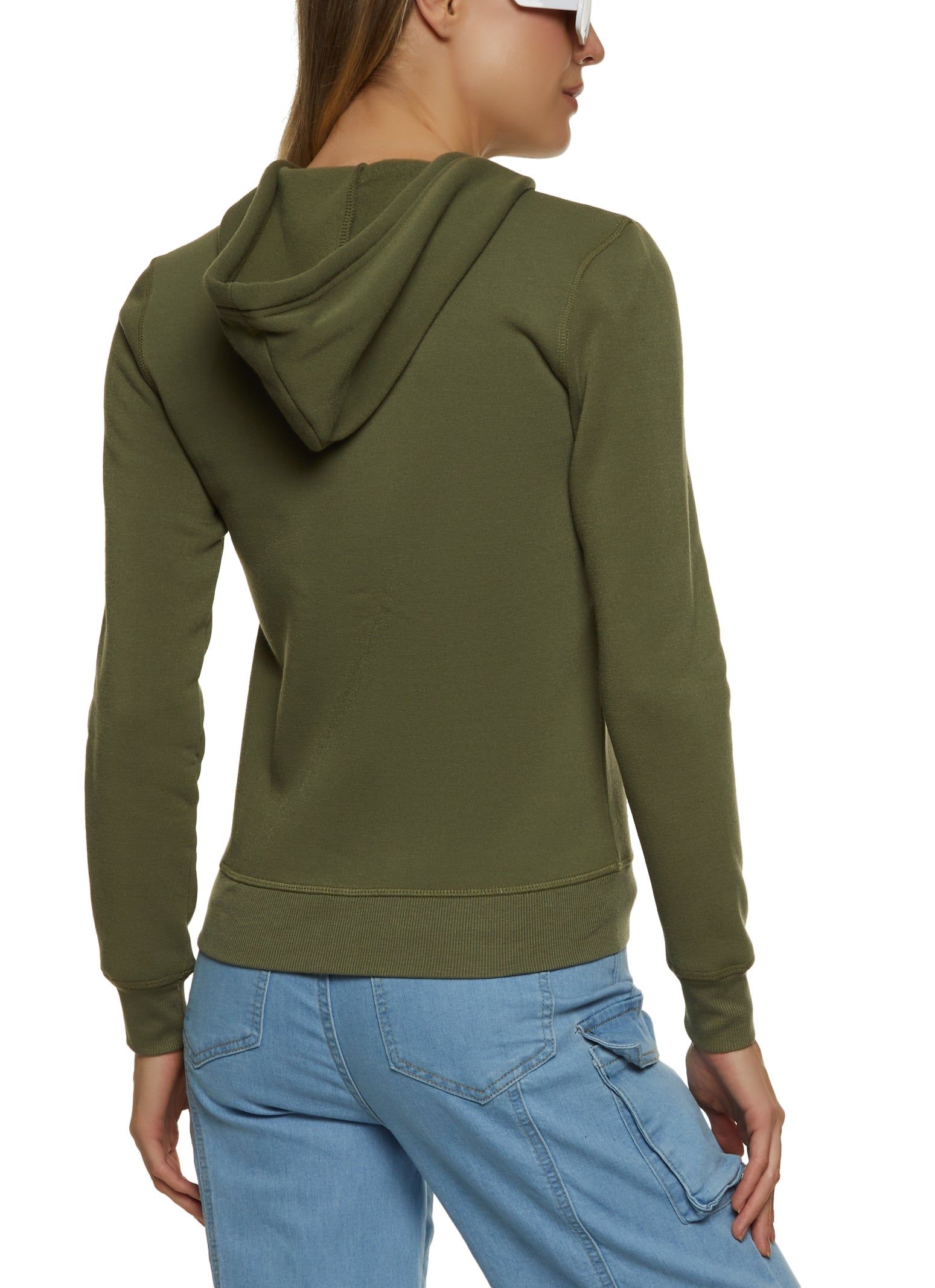 Solid Zip Front Hoodie sold by Rainbow product image thumbnail 2