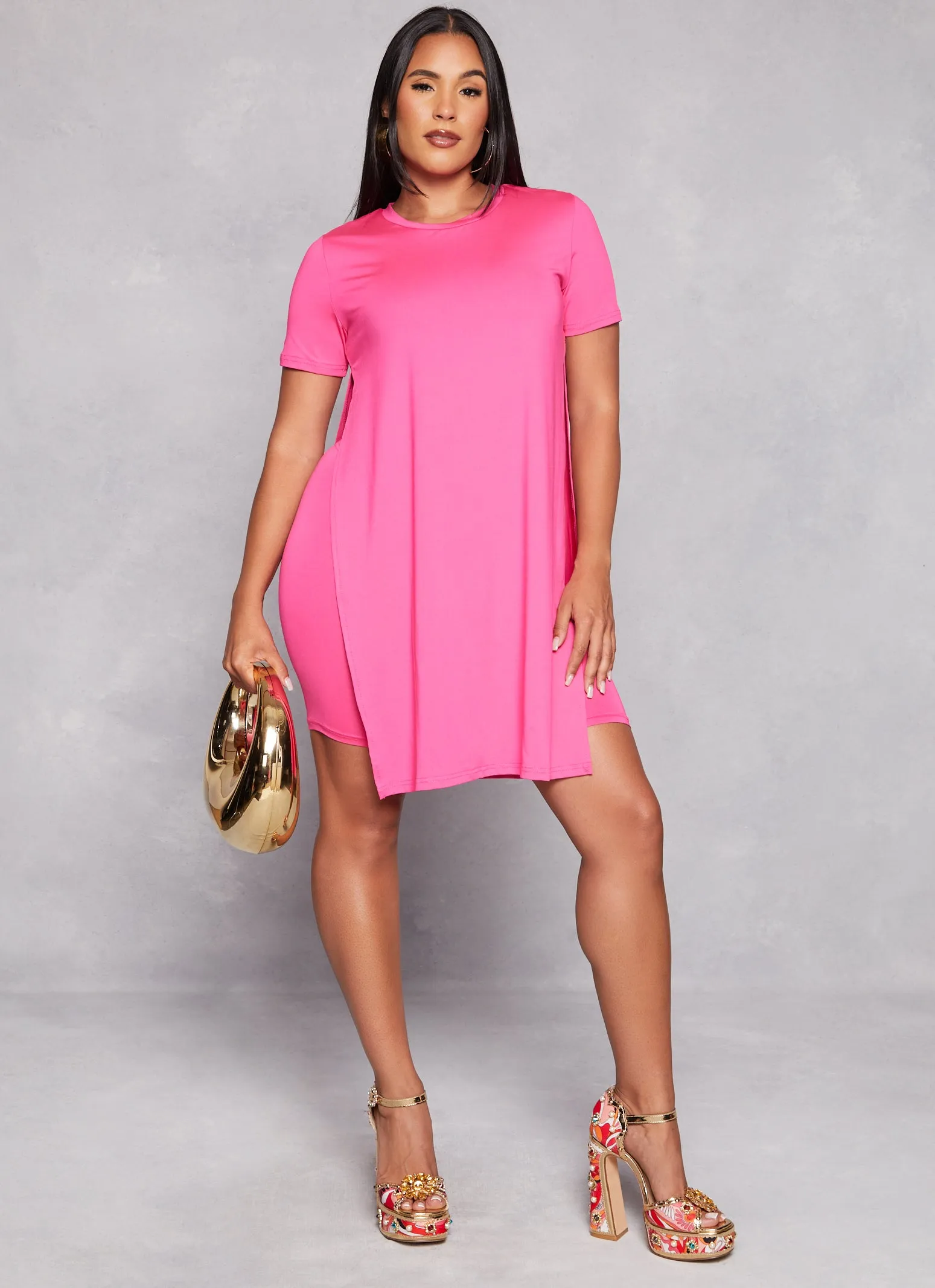 Daisy Crew Neck Side Slit Tunic Tee sold by Rainbow product image thumbnail 2