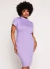 Plus Size Mock Neck T Shirt Dress sold by Rainbow