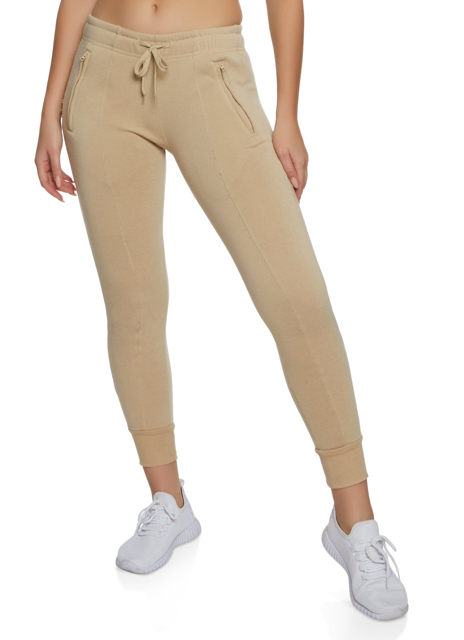 Fleece Zip Pocket Pintuck Joggers sold by Rainbow