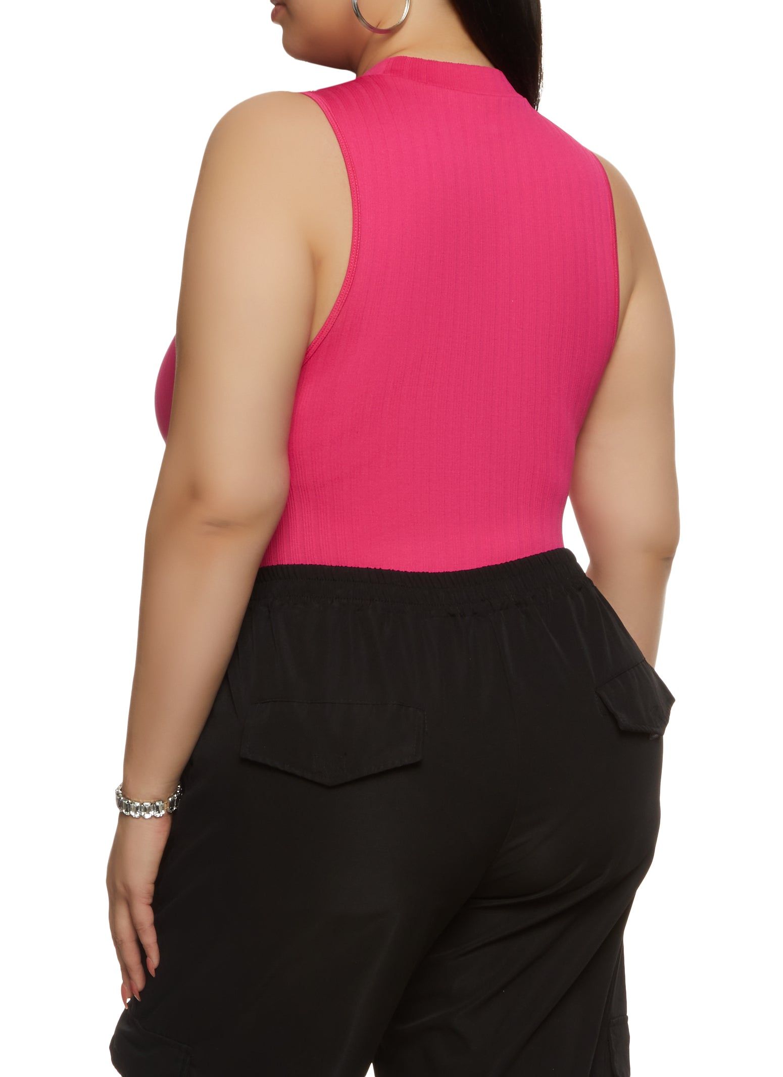 Plus Size Sleeveless High Neck Bodysuit sold by Rainbow product image thumbnail 3