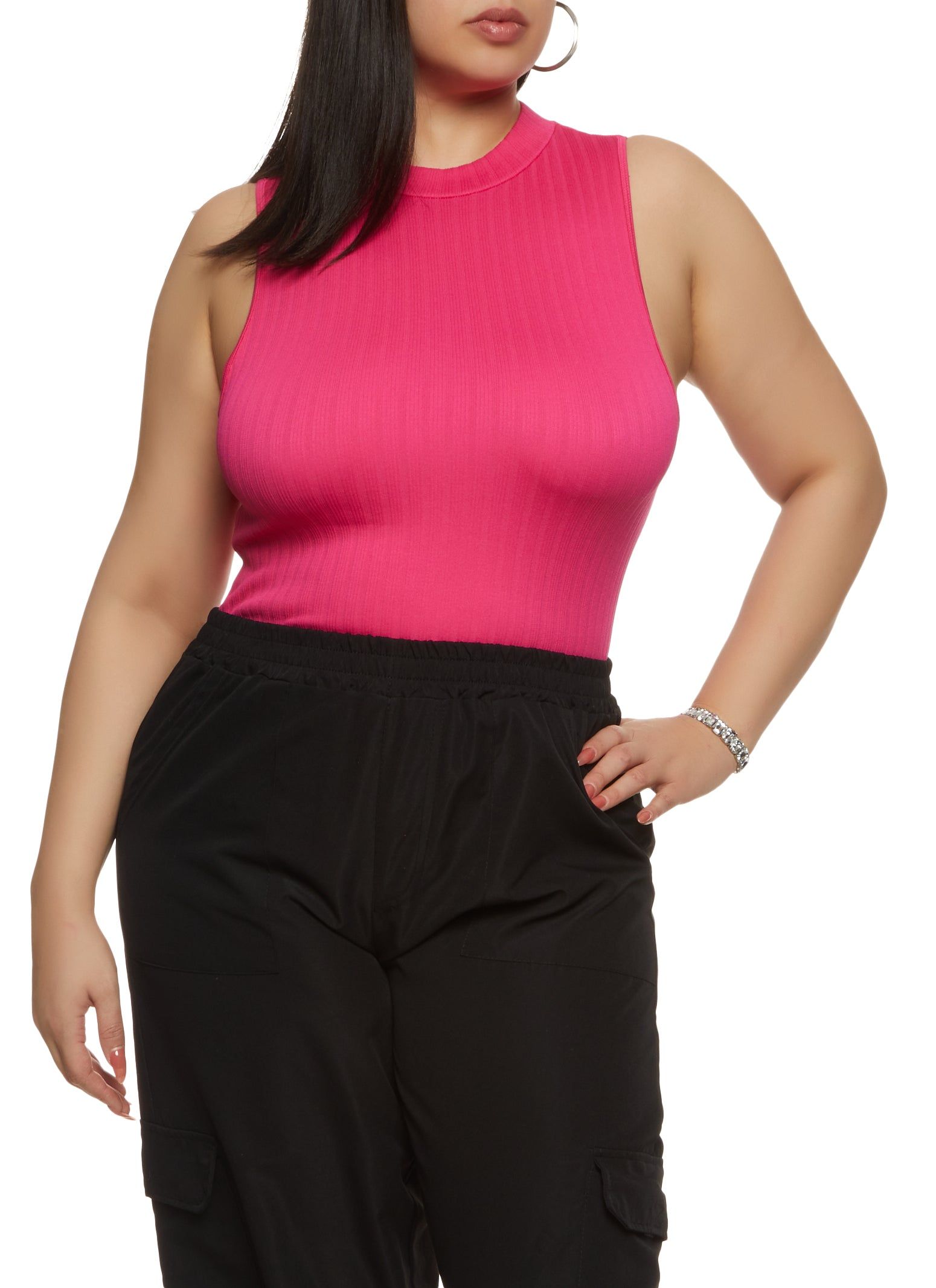 Plus Size Sleeveless High Neck Bodysuit sold by Rainbow product image thumbnail 2