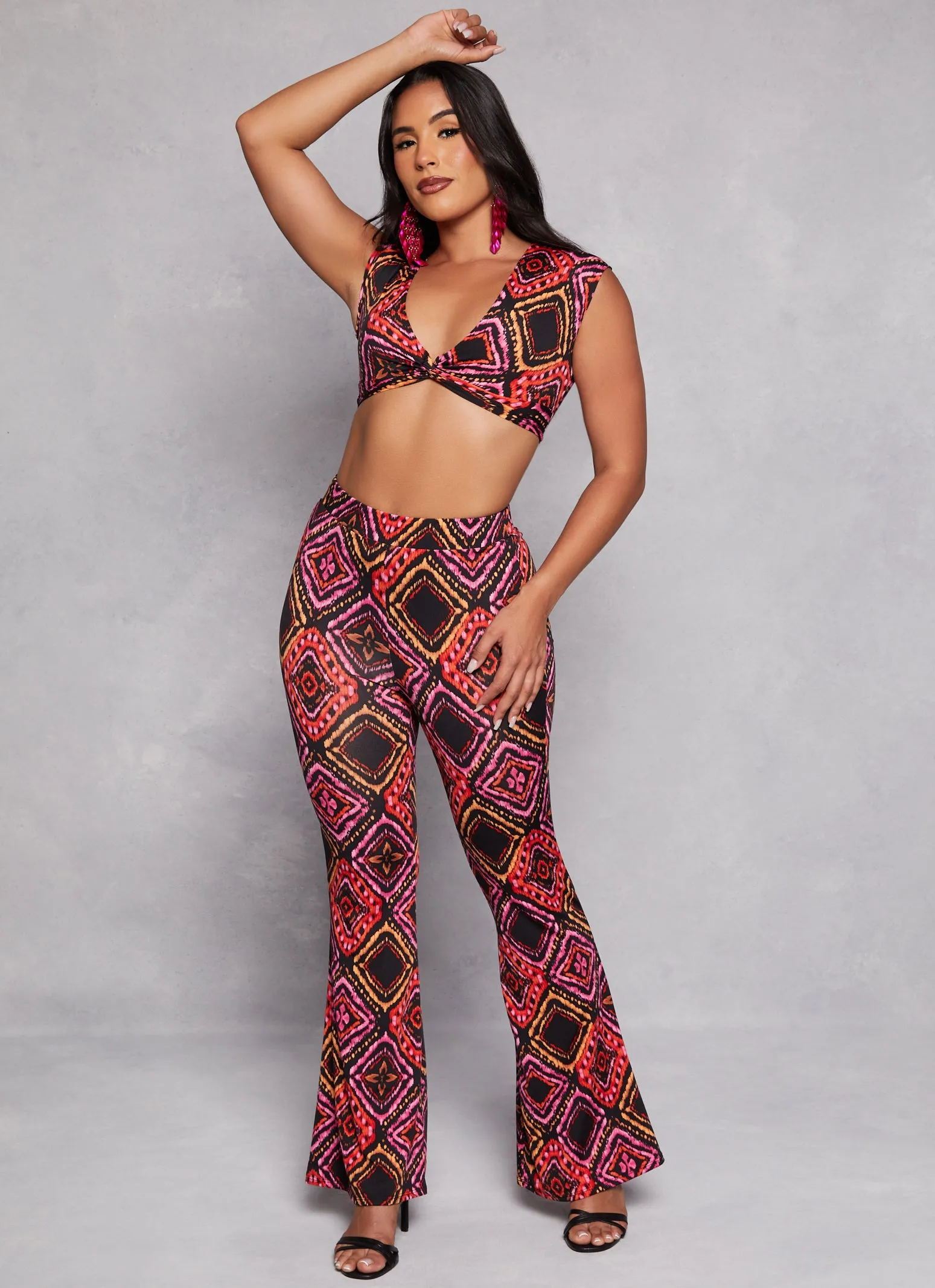 Aztec Print Twist Front Crop Top sold by Rainbow product image thumbnail 2