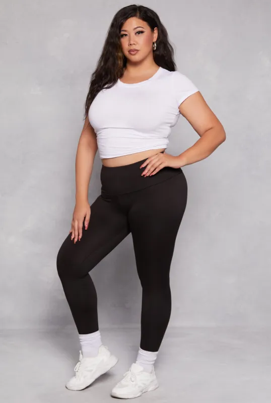 Plus Size Fleece High Waist Leggings sold by Rainbow
