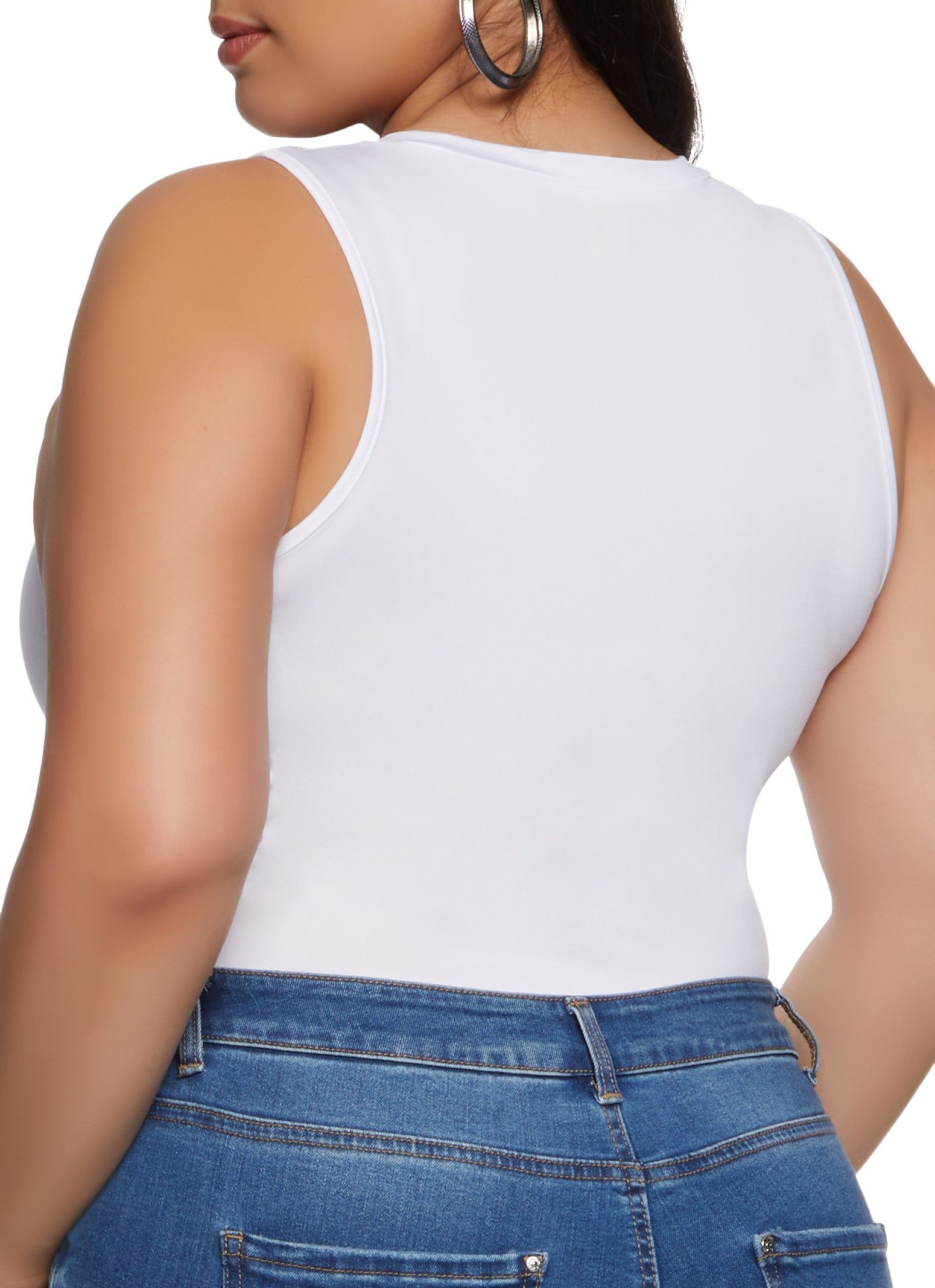 Plus Size Crew Neck Tank Bodysuit sold by Rainbow product image thumbnail 3