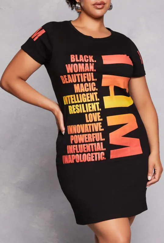Plus Size I Am Graphic T Shirt Dress sold by Rainbow