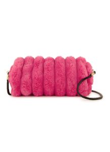 Faux Fur Zip Quilted Crossbody Bag sold by Rainbow