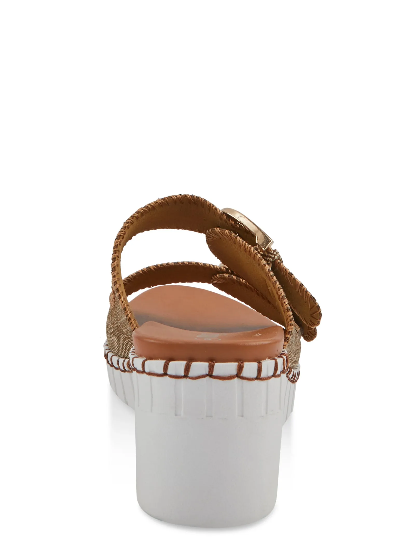 Double Buckle Strap Wedge Slide Sandals sold by Rainbow product image thumbnail 3