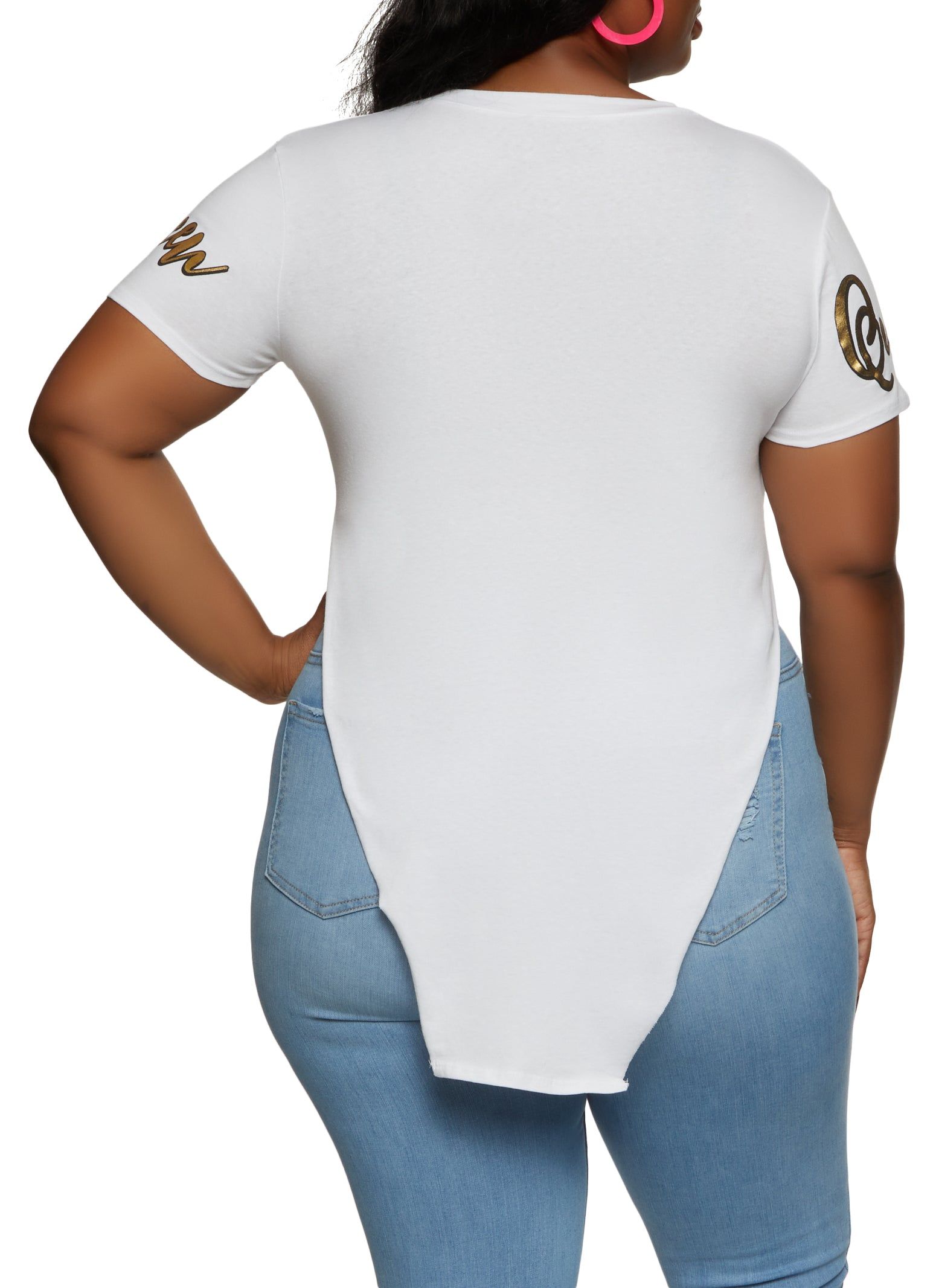 Plus Size Just A Queen Hanky Hem Graphic Tee sold by Rainbow product image thumbnail 2