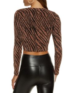 Lurex Zebra Print Crop Top sold by Rainbow