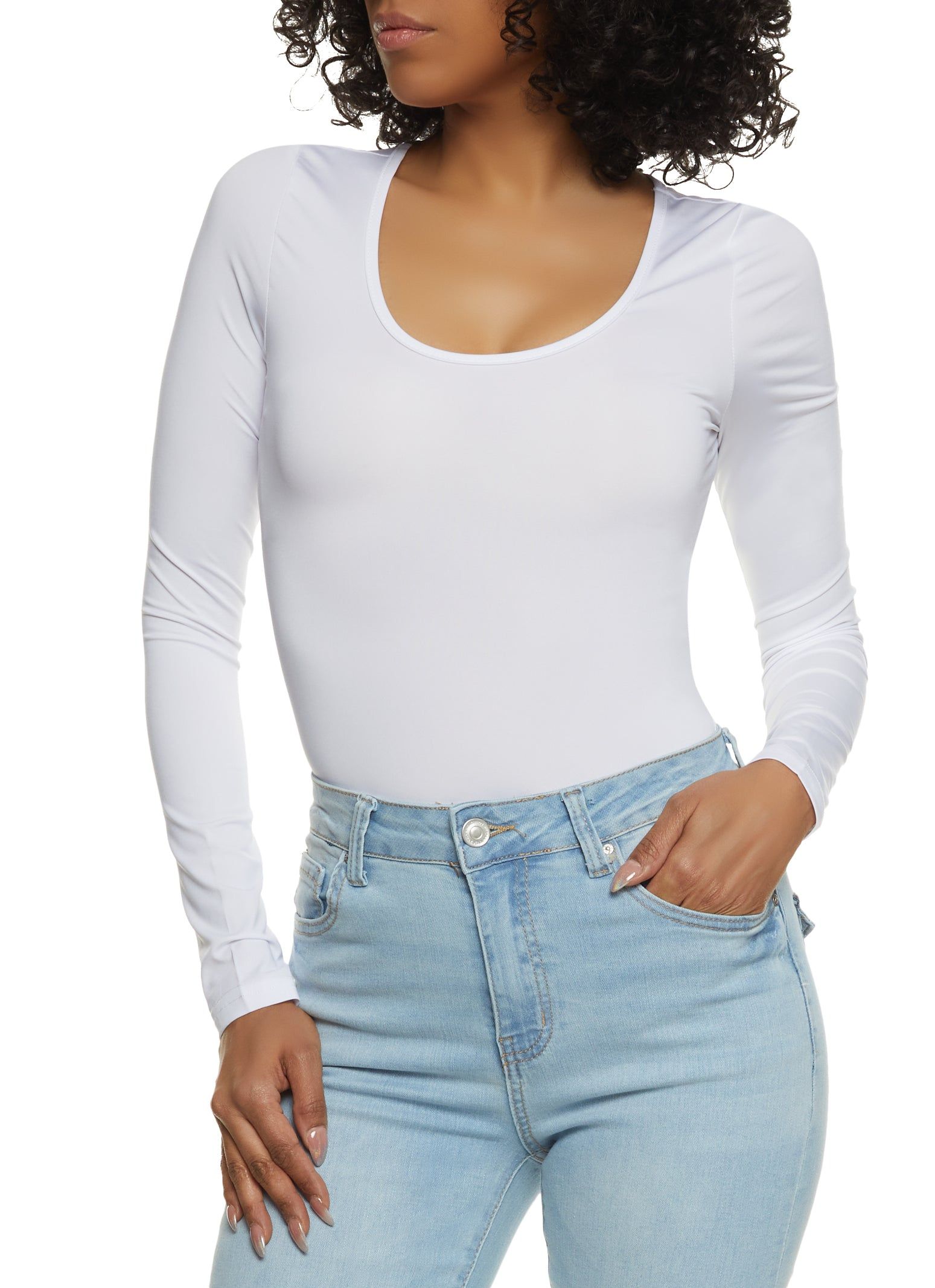 Solid Scoop Neck Bodysuit sold by Rainbow product image thumbnail 2