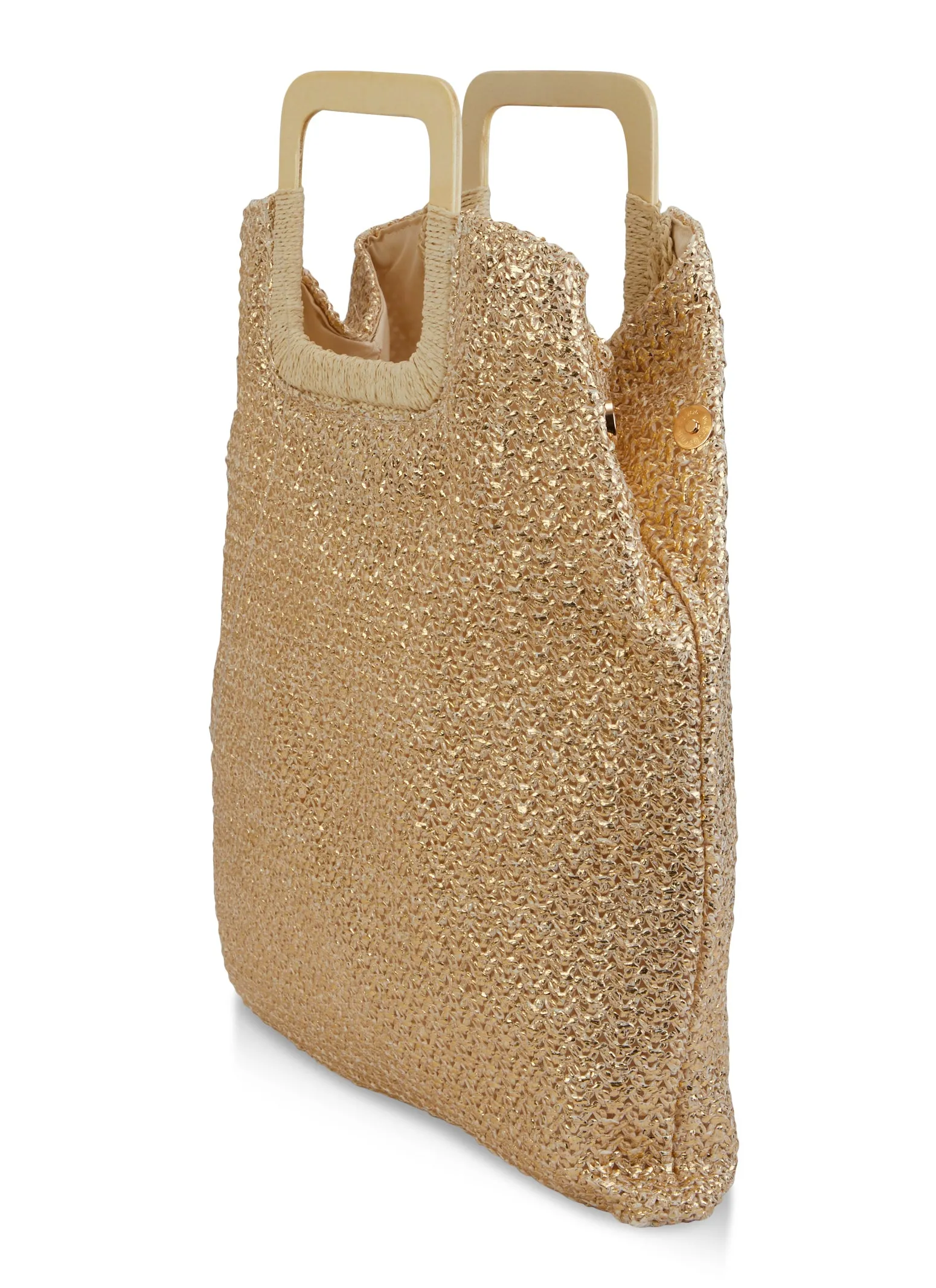 Square Handle Lurex Straw Tote Bag sold by Rainbow product image thumbnail 3