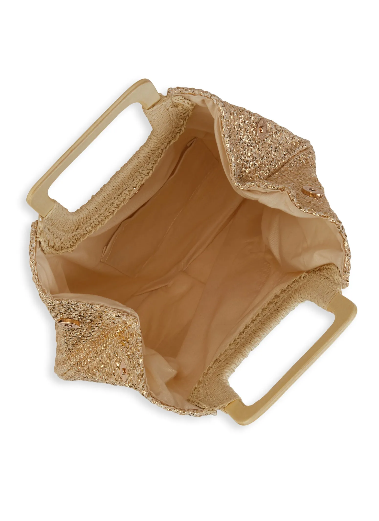 Square Handle Lurex Straw Tote Bag sold by Rainbow product image thumbnail 5