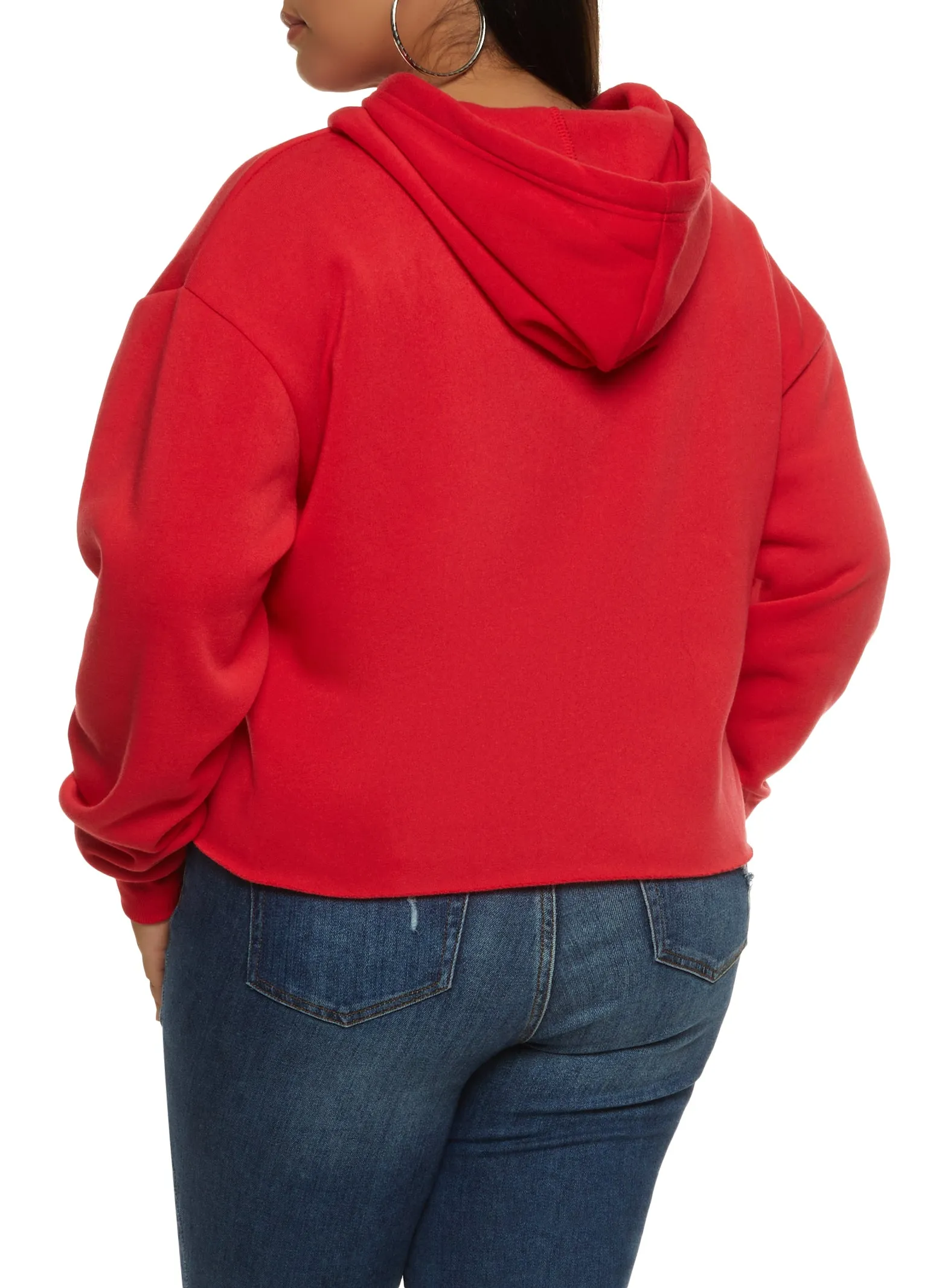 Plus Size Raw Hem Pullover Cropped Hoodie sold by Rainbow product image thumbnail 2