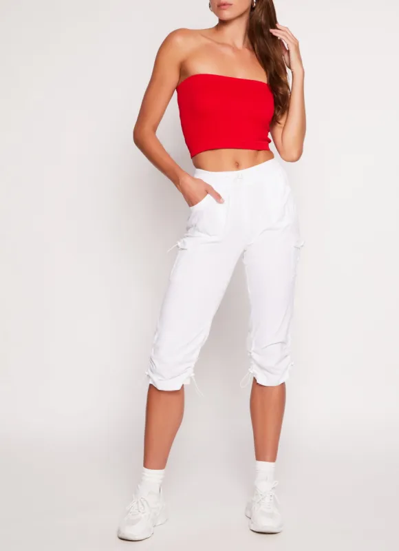 Toggle Drawstring Capri Cargo Pants sold by Rainbow