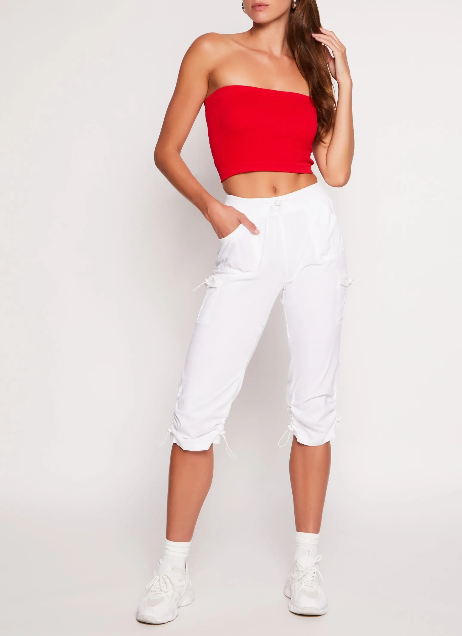 Toggle Drawstring Capri Cargo Pants sold by Rainbow