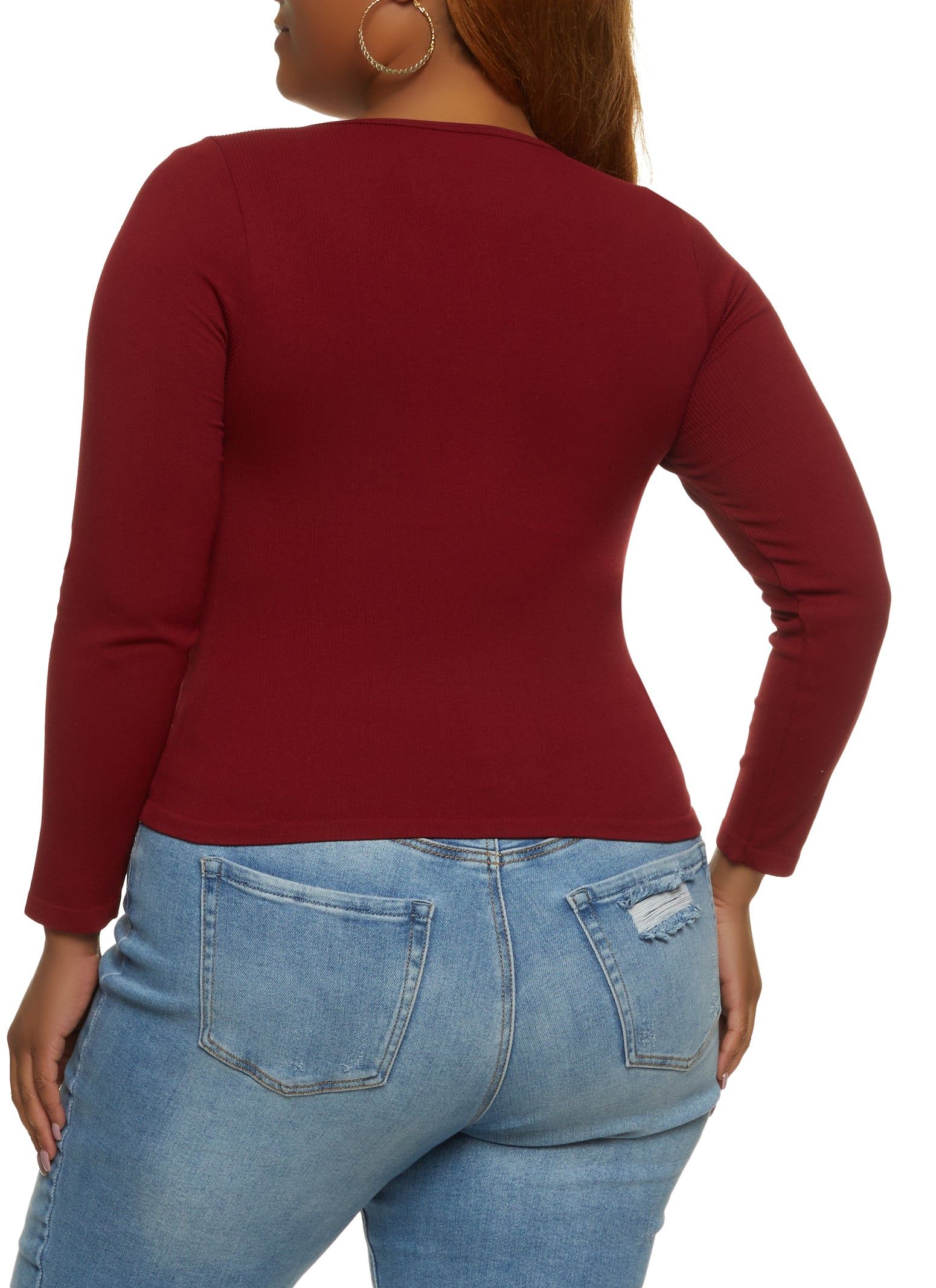 Plus Size Ribbed Seamless Square Neck Top sold by Rainbow product image thumbnail 2