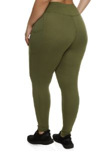 Plus Size High Waist Cell Phone Pocket Leggings sold by Rainbow