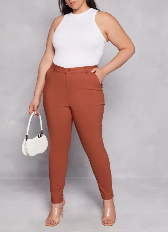 Plus Size Hyperstretch Skinny Leg Dress Pants sold by Rainbow