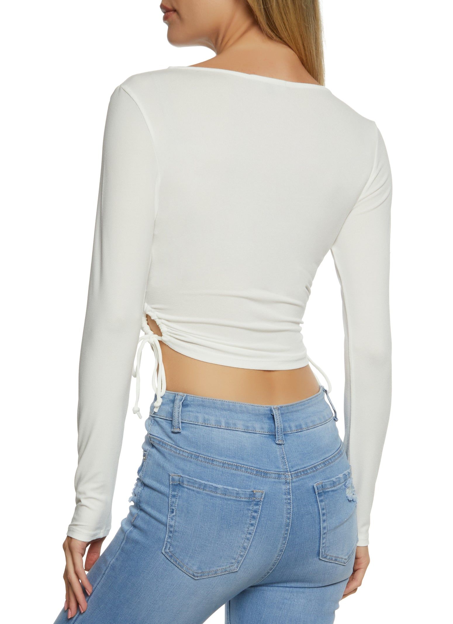 Keyhole Side Faux Wrap Crop Top sold by Rainbow product image thumbnail 2
